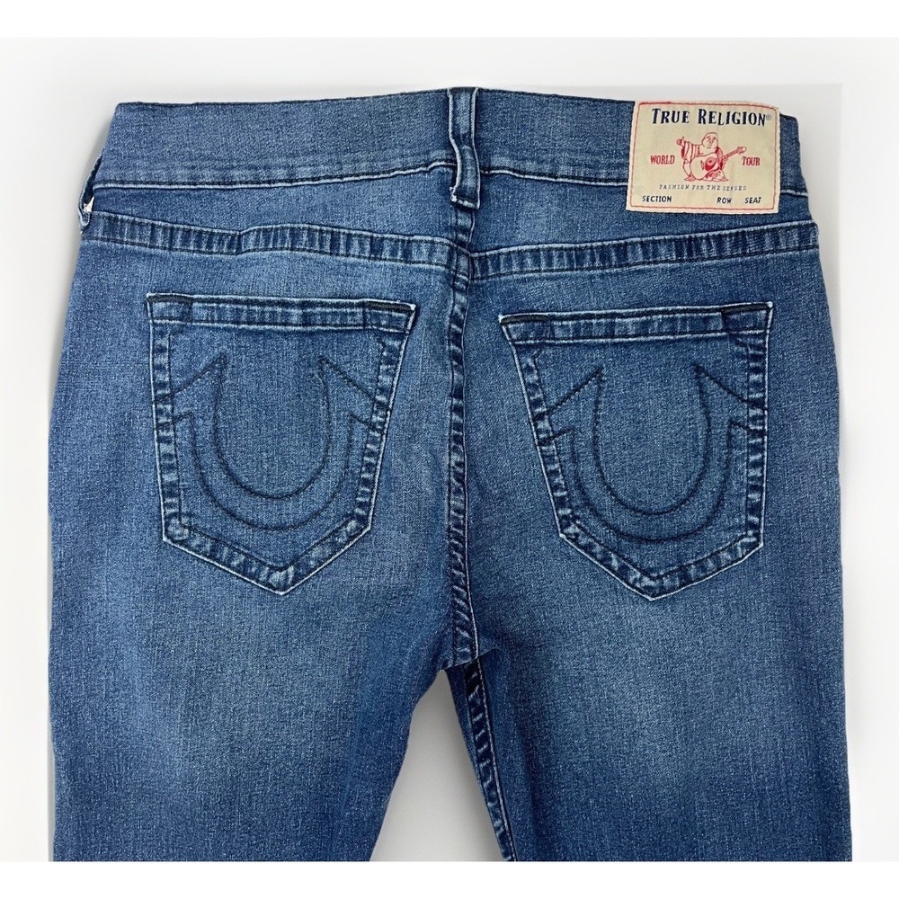 True Religion Ricky Jeans Relaxed Straight 34x30 Offset Blue Medium Wash